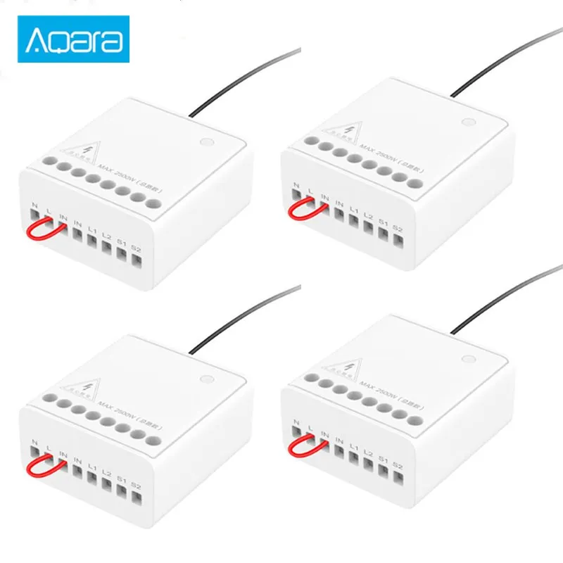 Умный беспроводной двухсторонний модуль Aqara Zigbee двухканальный релейный