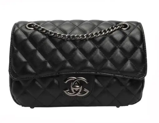 Black Новая мода маленькая Xiangfeng Lingge цепь bagAAA031 - Color: Black