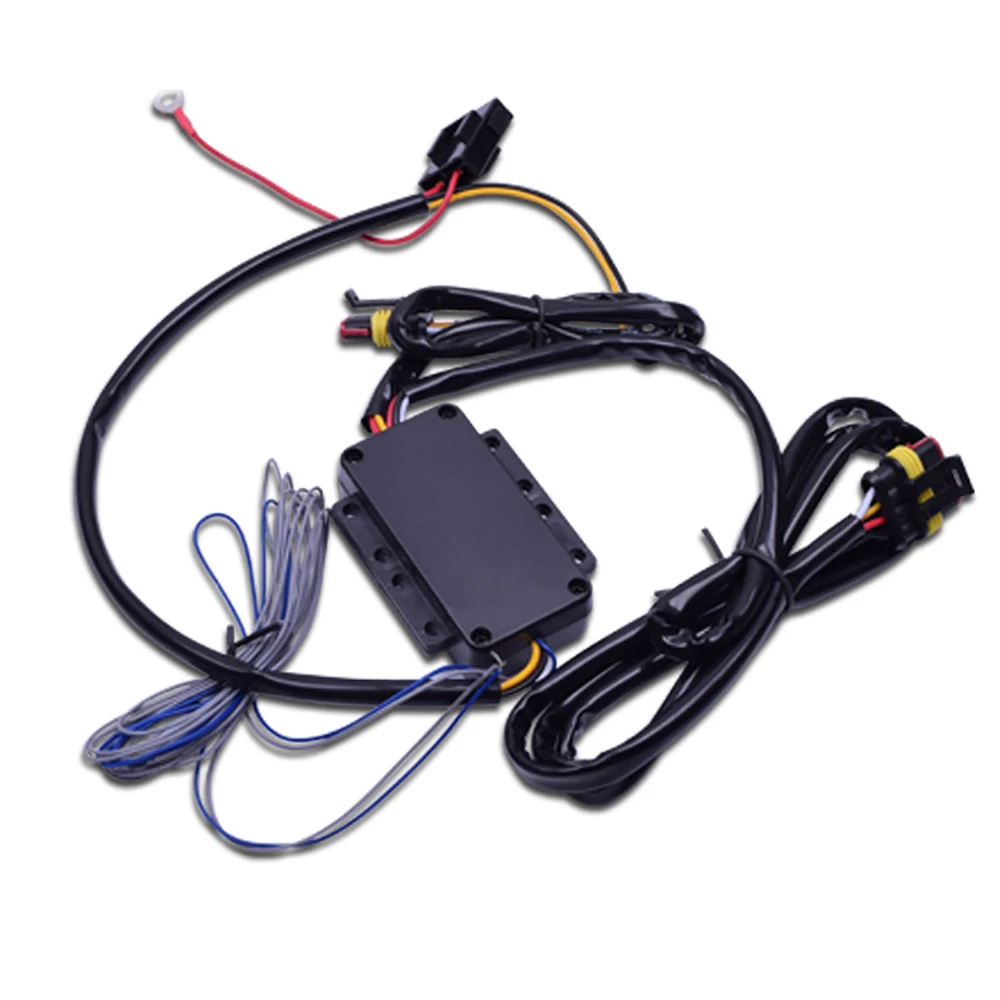 AOSHIKE отражатели 2 шт мощностью 12V 2012~ дневные ходовые огни светильник DRL светодиодный Противотуманные фары крышка с желтым указатели поворота функции для Ford