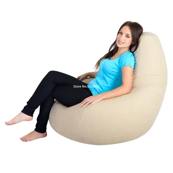 

Cream Home Storage Bag Kids Stuffed Animal Plush Toy Storage Bean Bag Soft Pouch Fabric drop shipping