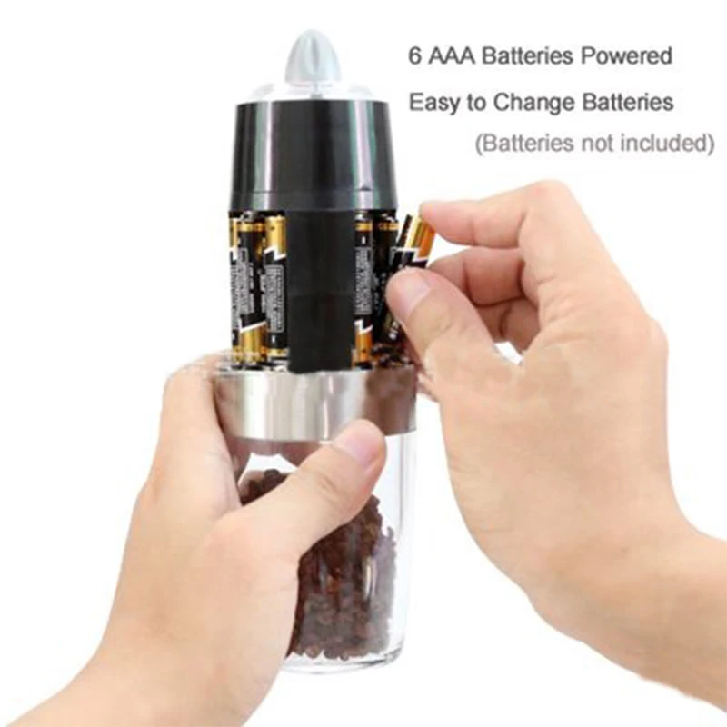 Electric Pepper Mill 1pc/2pcs nut spice grinder,salt and pepper grinder,electric grinder,pepper grinder,herb spice grinder