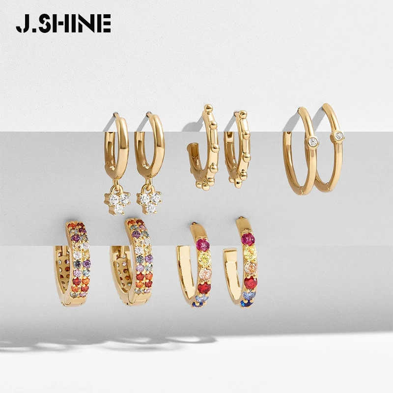 Серьги JShine 2020 кольца женские серьги Huggie набор для женщин маленькие золотые