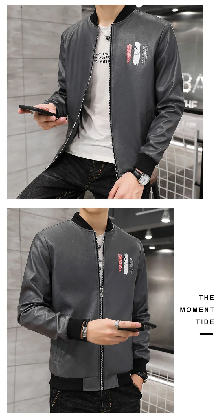 Мотоциклетная мужская куртка Chaqueta Hombre кожаная куртка мужская мода Jaqueta De Couro Slim Fit Chaqueta Cuero Hombre Leren Jas Heren