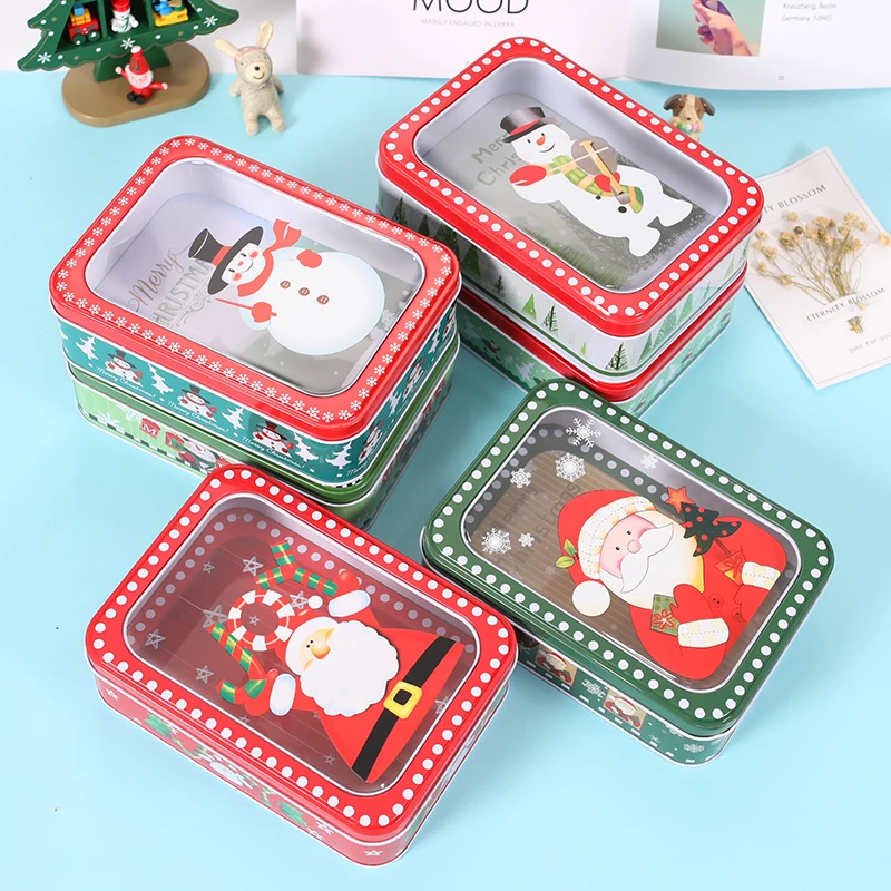 Large Square Transparent Film Pens & Stationery Tin Box Christmas Gift Box  Candy Cookie Baking Packaging Box - AliExpress
