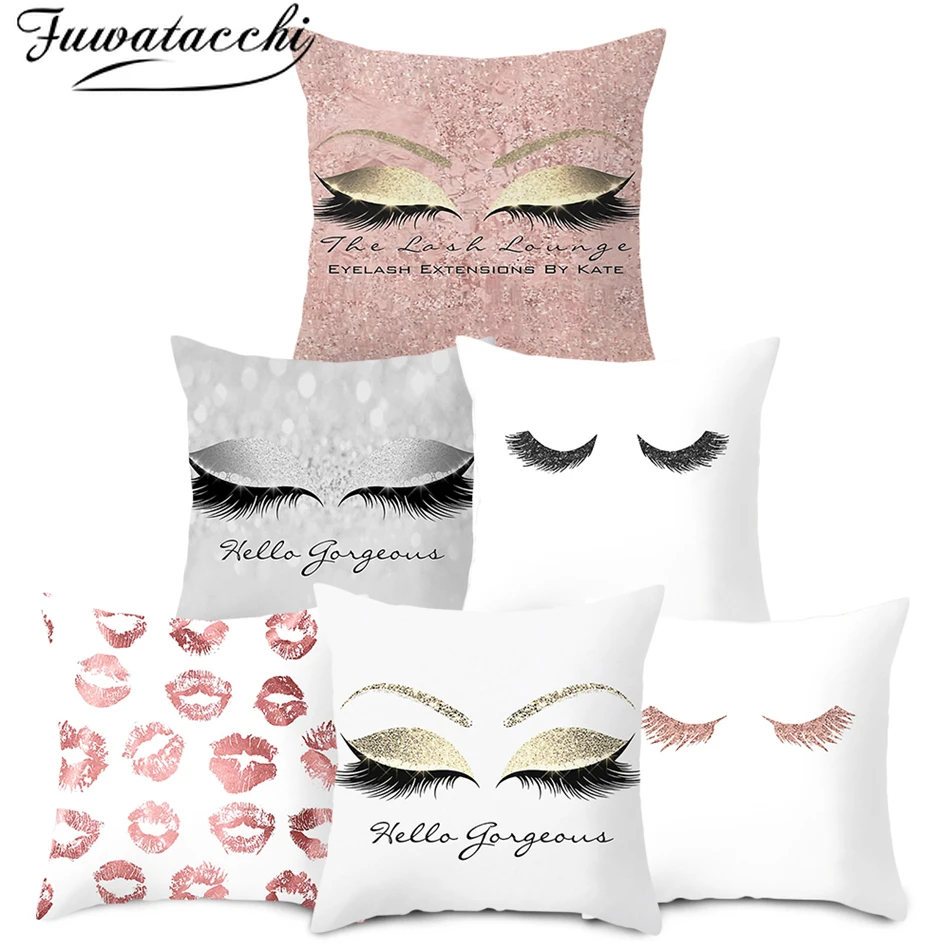 Fuwatacchi макияж ресниц шаблон подушки Чехлы красочные Чехлы для диванных подушек стул для гостиной наволочка с изображением автомобиля 45 см* 45 см