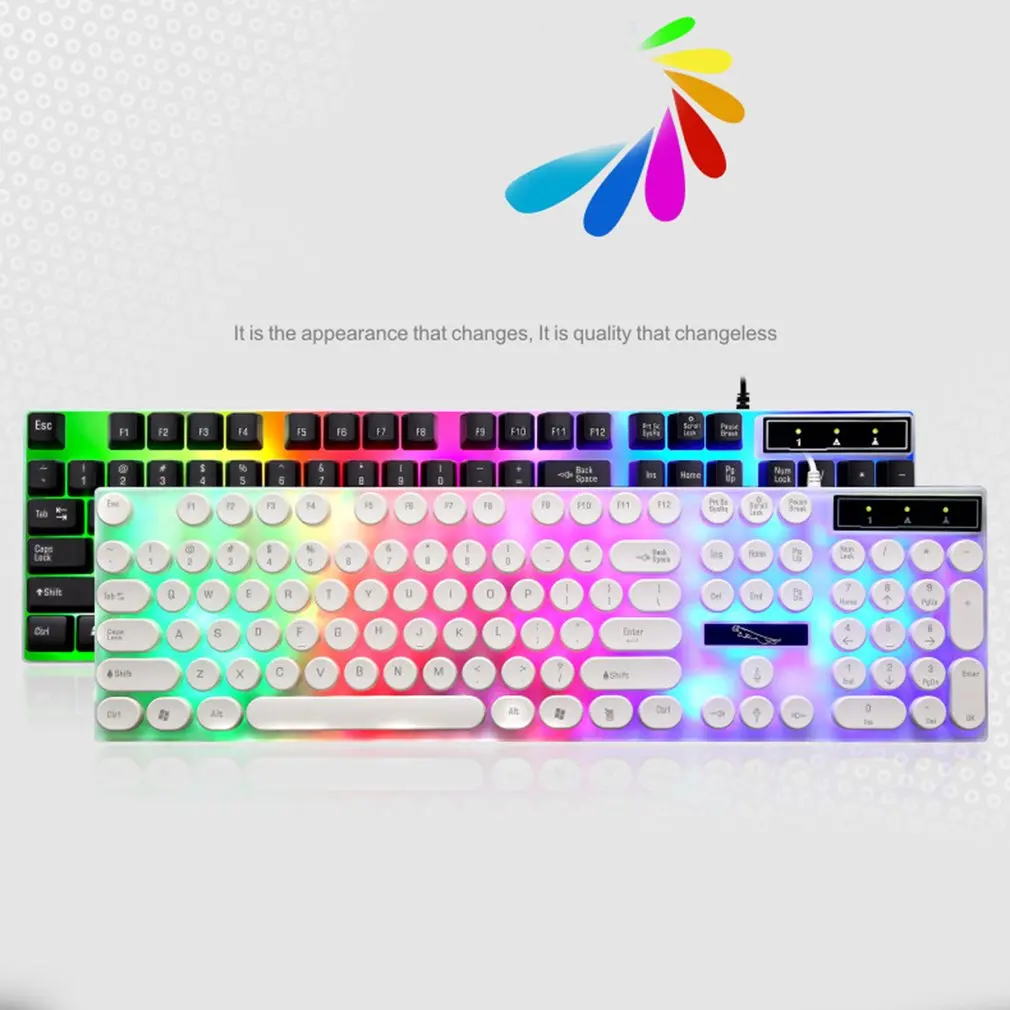 G21 USB Проводная Механическая панк-клавиатура led цветная подсветка игровая клавиатура водонепроницаемая для ПК компьютерного геймера