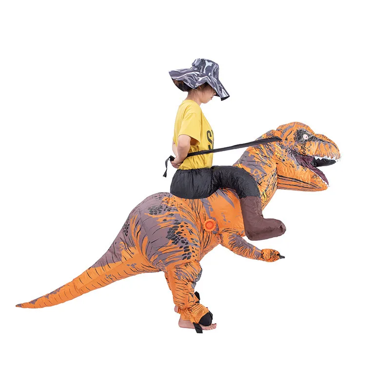 T-REX Dinosaur Cosplay Halloween Inflatable Dinosaur Mounted Tyrannosaurus Rex Holiday Costume Inflatable Funny Costume
