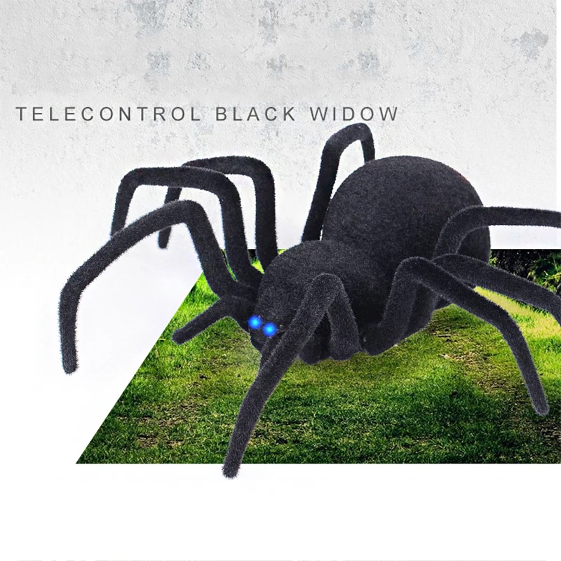 RC spider toy remote control Tarantula Black widow Electric toys Simulation lifelike crawl araneid Tricky novel gift for boys 3