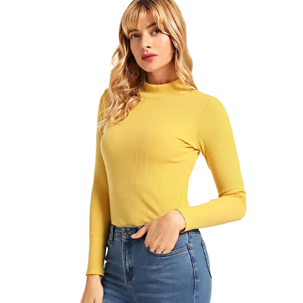 Women'S Sweater Slim Long Sleeve Fall Winter Turtleneck Sweater Women Basic Women Sweaters And Pullovers Knitted Sexy Top Female