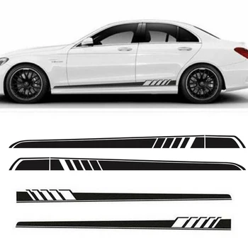 

2x Body Sticker Vinyl Decal Sticker Sports Long Stripe Decal Black 220*12CM Durable And Practical To Use