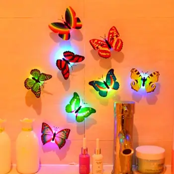 

with Sucker LED Luminous Butterfly Wall Sticker LED Butterfly Wall Stickers Removable Ornament Christmas Decoration Paster
