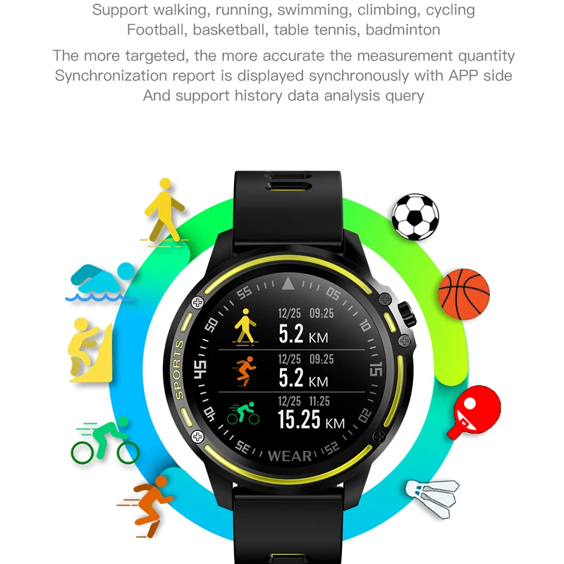  L8 Smart Watch Men IP68 Waterproof Reloj Hombre Mode SmartWatch with Blood Pressure Watches Sports  - 4000087675320