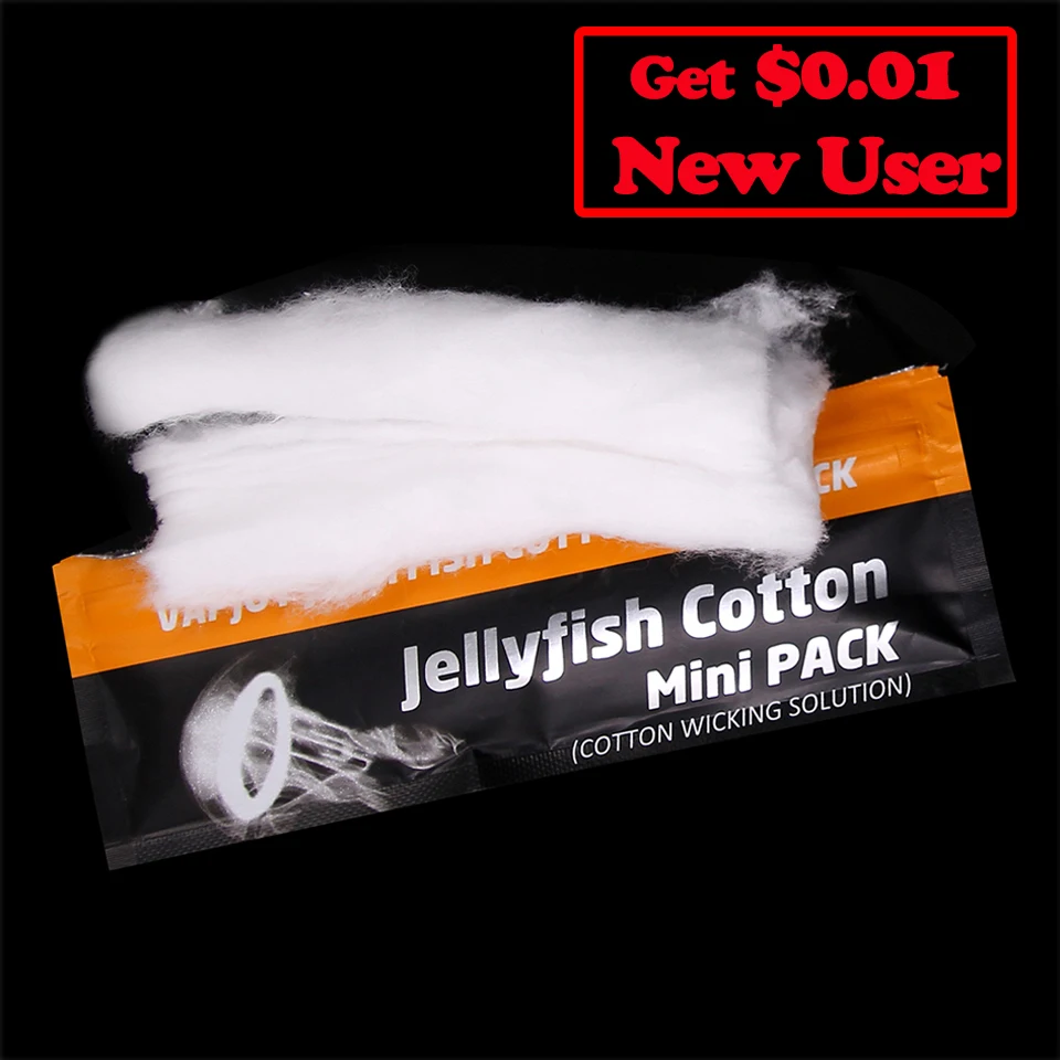 

2 Strips Vapjoy Jellyfish Mini Pack wicking cotton Vape Organic Cotton for Wotofo RDA RTA Atomizer wick E Cigarette vape Cotton