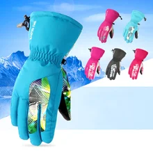 Лыжные зимние перчатки с сенсорным экраном зимние теплые лыжные перчатки водонепроницаемые детские теплые перчатки для мальчиков и девочек