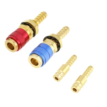 

8mm Pair TIG Welding Torches Water Cooled Connectors Brass Gas Adapter Accessory