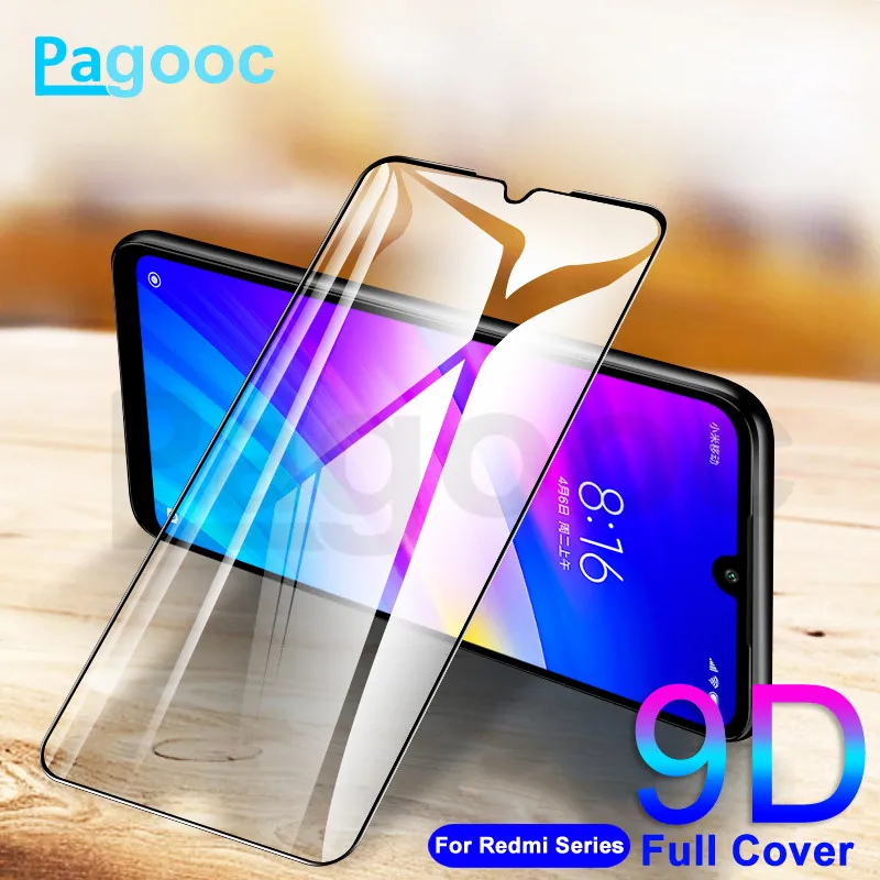 

9D Full Cover Tempered Glass on For Xiaomi Redmi 7 7A 8 8A 6A K20 6 Pro Note 6 7 8 Pro Screen Protector Glass Protection Film