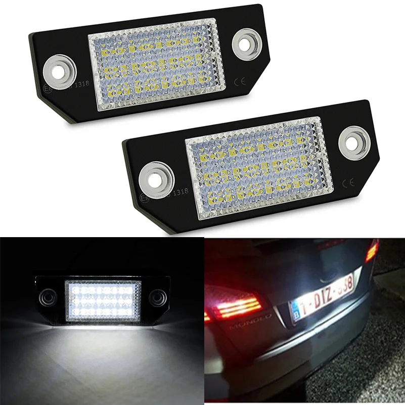 

2pcs Canbus Car LED License Number Plate Light Lamp 6000K White for Ford Focus 2 C-Max C-MK2 2003-2008 Car Accessories 3528 SMD