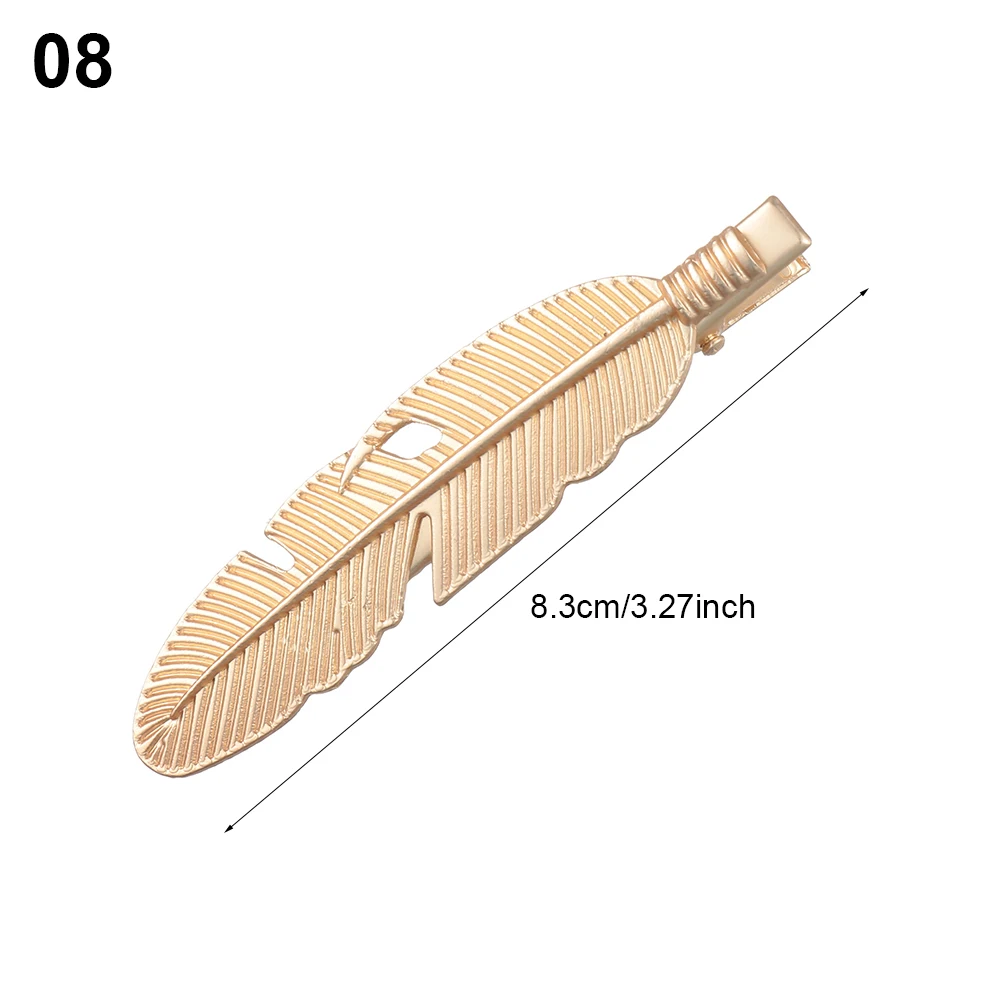 1 шт. женский геометрический зажим для волос металлическая форма листа шпильки с жемчугом Морская звезда аксессуар для волос с перьями Стайлинг волос ювелирные изделия аксессуары инструменты - Цвет: 08