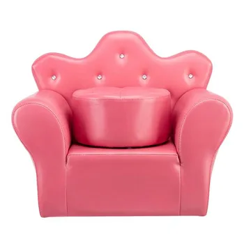 

Kid's Sofa PVC Princess Mini Sofa Bright Rose Red with Ottoman Girls Chairs Children's Sofa for living room