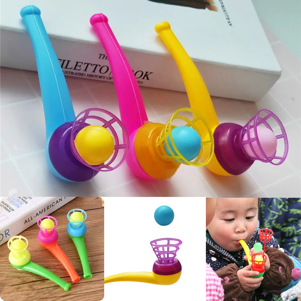 

Suspension blowing ball toy Blowpipe traditional plastic children educational Blow Pipe Kids outdoor interactive rubber balls