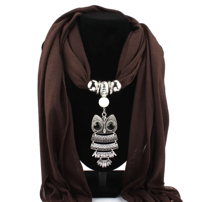 30# новое женское ожерелье шарфы животное ожерелье с подвеской в виде совы шарф с кистями шаль обернуть новые творческие шарфы