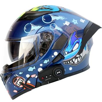 

Motorcycle Bluetooth Helmet Uncovering Helmet Motorcycle Helmet with FM battery life with tail