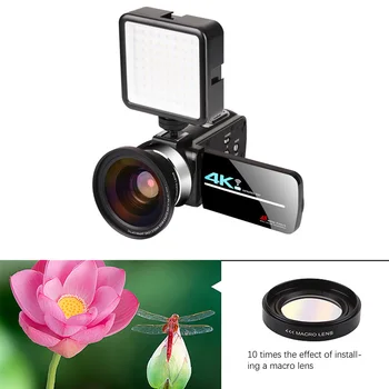 شراءتسجيل الدخول 4K HD السفر المحمولة التخييم في الهواء الطلق بث مباشر كاميرا ويب 16X التكبير الرقمي المصغرة المحمولة مسجل فيديو واي فاي الكاميرا
