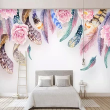 Пользовательские фото обои Современная ручная роспись перо фрески Мода скандинавский стиль гостиная спальня фон настенная живопись 3 D