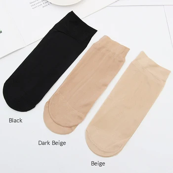 

20 Pairs 2020 Lady Women Summer Socks Ultrathin Anti-hook Anti-skip Sexy Transparent Crystal Invisible Elastic Nylon Ankle Socks