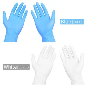 

50pcs Latex Gloves Disposable Gardening Safe Nitrile Glove Work/Dishwashing/Kitchen Hand Protection Left and Right Hand 2 Colors