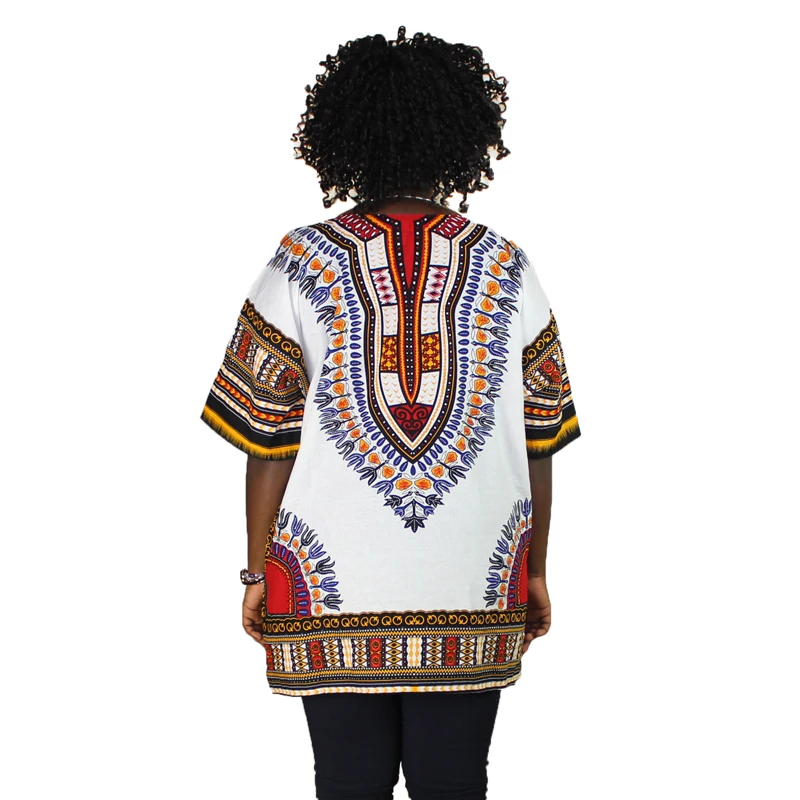 Белый Дашики одежда для мужчин женщин хлопок Африканский Традиционный Рисунок плюс размер XXXL