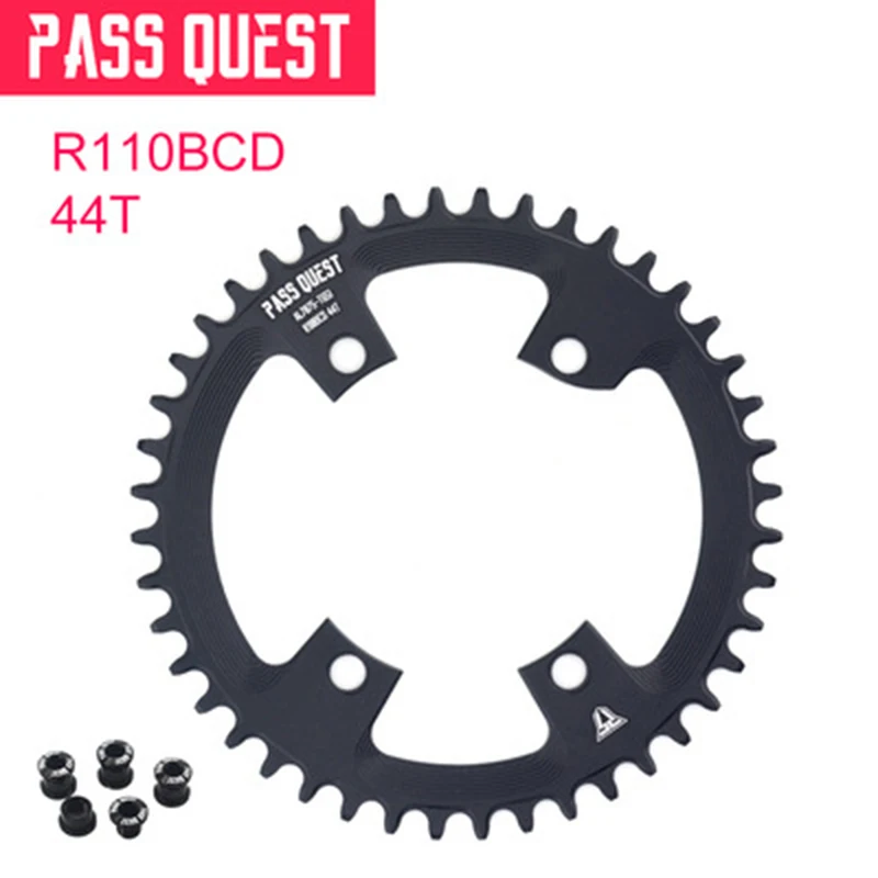 Pass Quest 110BCD для шоссейного велосипеда велосипедная Звездочка 4-коготь диск R7000 R8000 R9100 - Цвет: 44T
