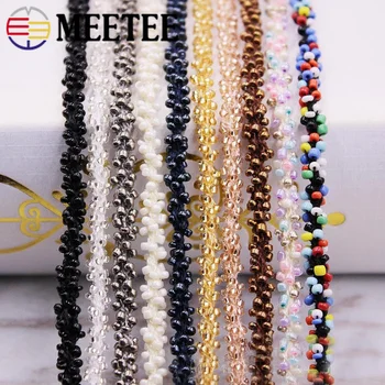 

4Meters Meetee 0.5cm Width Beaded Lace Trim Ribbon DIY Sewing Clothing Accessories Lace Hair Decoration Bags Home Curtains Craft