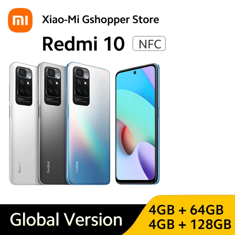 Xiaomi Redmi 10 смартфон с восьмиядерным процессором Mediatek Helio G88 ОЗУ 64 ГБ ПЗУ 128 90 Гц |