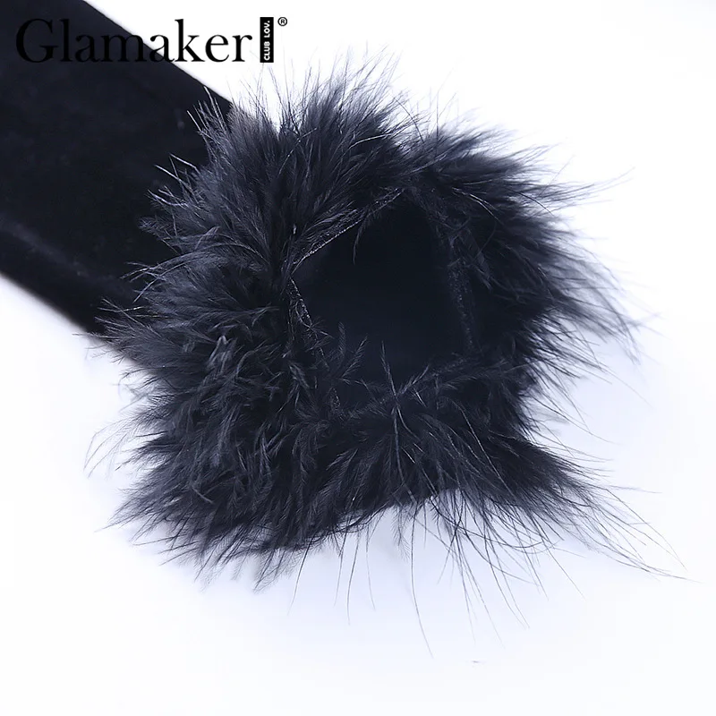 Glamaker мини-платье с открытыми плечами, женское платье с длинным рукавом и высокой талией, элегантное женское осенне-зимнее сексуальное платье