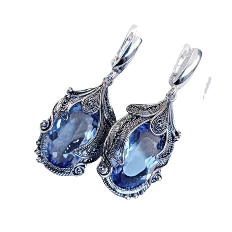 Earrings for Women Quartz Gem Crystal Retro