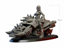 

56mm Resin Model Motorcycle Female Warrior Figure Unpaint No Color