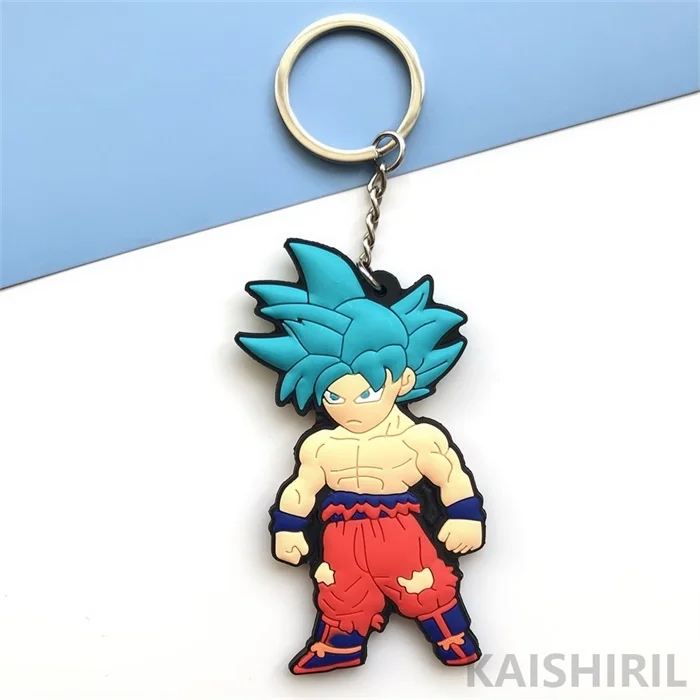 Мода Dragon Ball Z брелок ПВХ Аниме Супер Saiyan Goku брелок мультяшный фигурки Модель брелок для ключей кольцо - Цвет: keychain 16