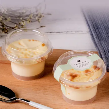 

50pcs High quaity net red ice cream cup 100ml small disposable high temperature pudding jelly sauce translucent plastic cups