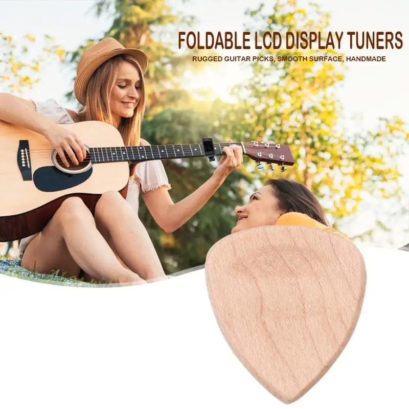 

New Wood Heart Shaped Guitar Pick 2.8mm Maple Hand Polishing Durable Smooth Surface Thick Plectrum Musical Instrument Fingerpick
