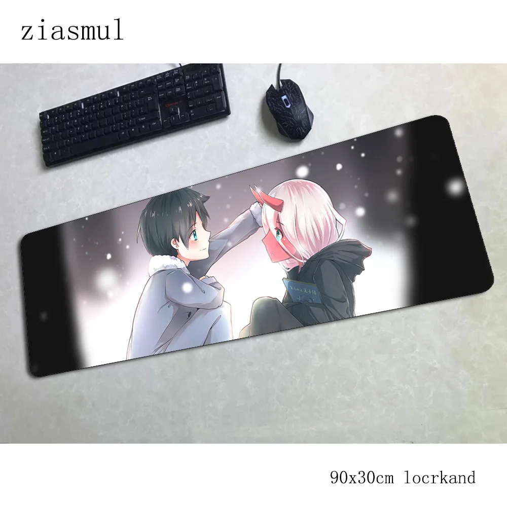 Darling в franxx коврик для мыши геймер профессиональные 90x30 см ноутбук с алюминиевым