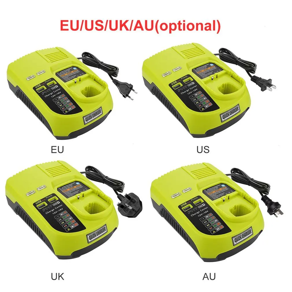 Зарядное устройство Аккумуляторный блок перезаряжаемый для Ryobi P117 Ni Cd MH литий