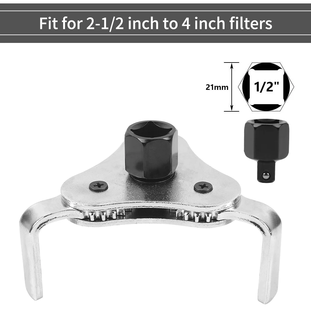 Mikkuppa Oil Filter Wrench Tool For Auto Car Repair Adjustable Two Way Oil Filter Removal Key Auto Car Repairing Tools 65-110MM