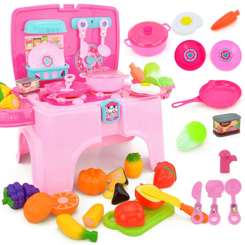 

Play House Toy Kitchen Storage Transformation Stool Cooking Cook Children Baby Toy Set Mixed Batch