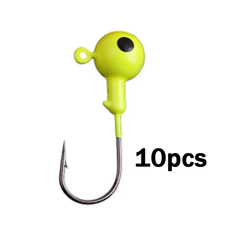 Fishing Lure Jig Head Hooks Kit - 69Pcs Lead Head Jig Hooks with Double 3D  Eyes Sharp Fishing Hooks Ball Head Jig Bait for Bass Trout