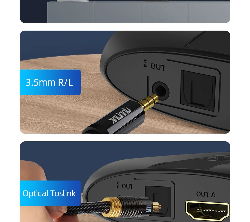 Unnlink HDMI Matrix 4x2 UHD 4K 4 в 2 выход аудио экстрактор HIFI 5,1 SPDIF Toslink 3,5 разъем Переключатель сплиттер для ps4 pc led tv box