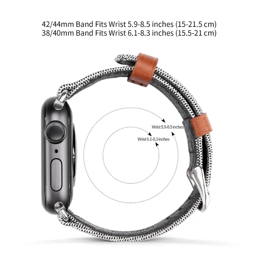 DUX DUCIS из искусственной кожи ремешок для наручных часов Apple Watch серии 4 ткань для отдыха ремешки наручных часов для Apple Watch, версии 4/3/2/1, 38, 40, 42, 44 мм