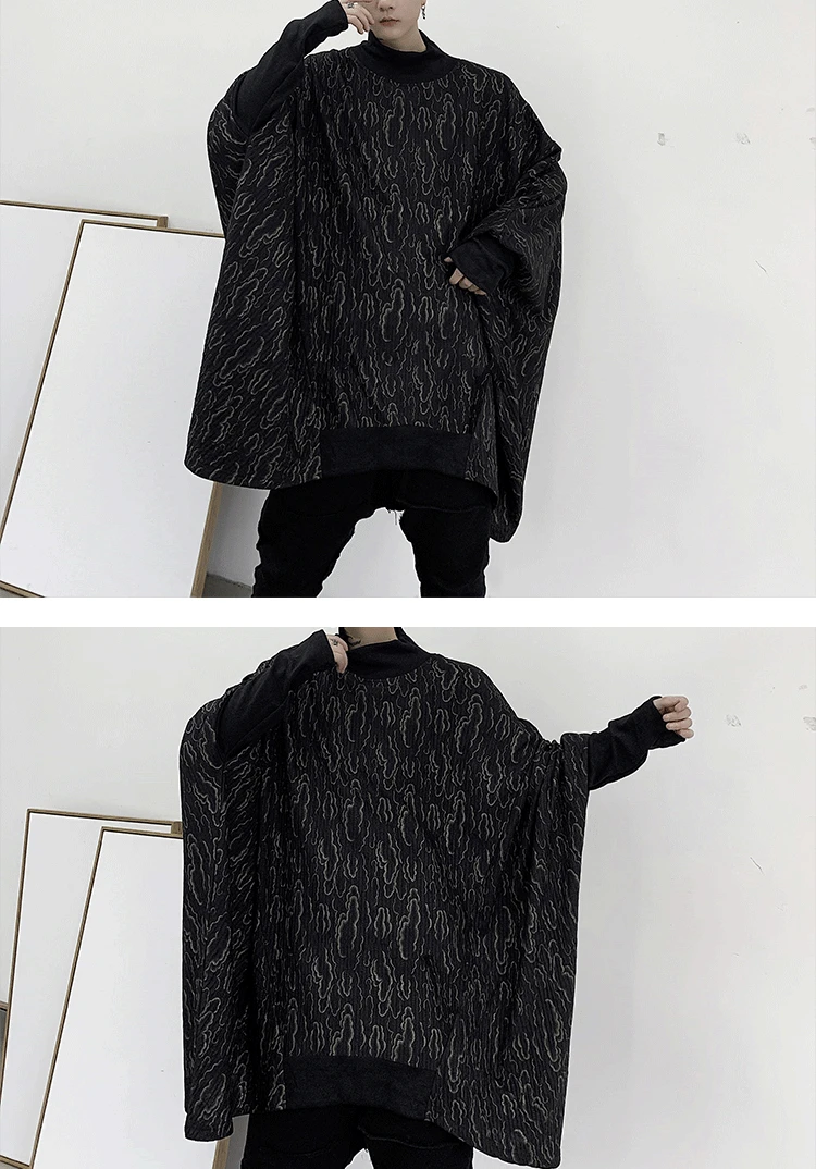 XITAO Plus Size Pleated Sweatshirt Pullover Fashion New Full Sleeve Spring Elegant Print Batwing Sleeve Sweatshirt XJ3220