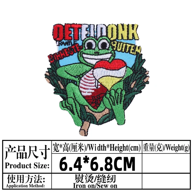 Oeteldonk Embroidered Patches for Clothing Emblem Embroidery Patch on Clothes Frog Carnival for Netherland  Ironing Badge G 2254