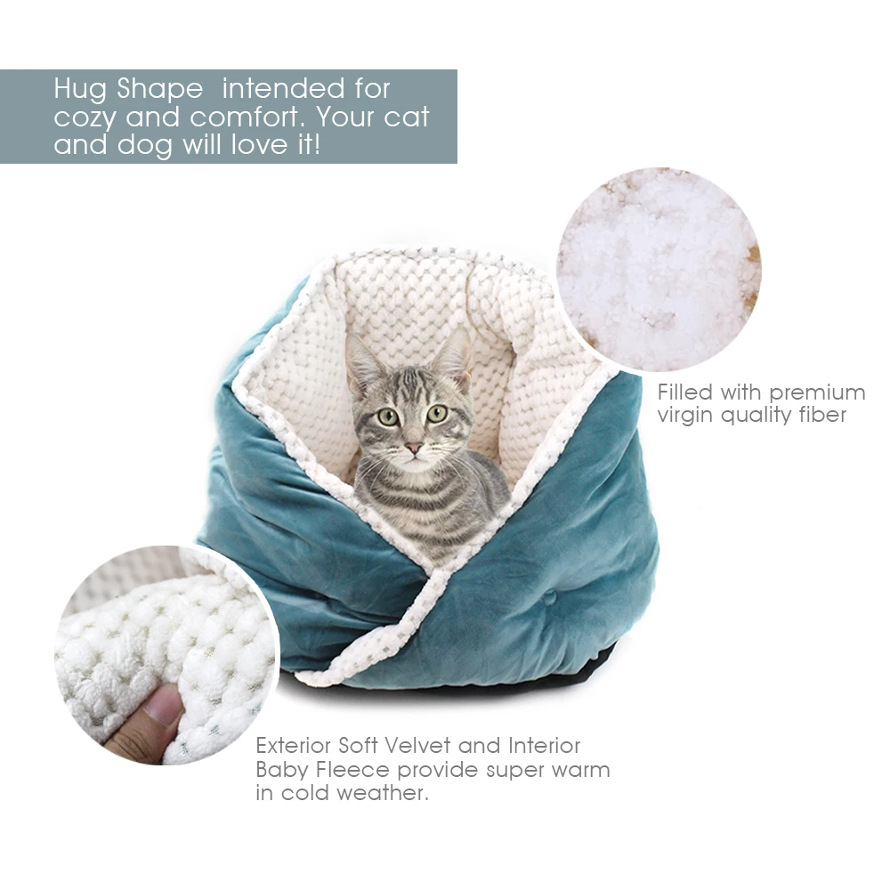 Кровать для кошек, домик для домашних животных, кровать для собак, мягкий удобный зимний домик для котенка, мягкая Уютная домашняя подушка для питомника